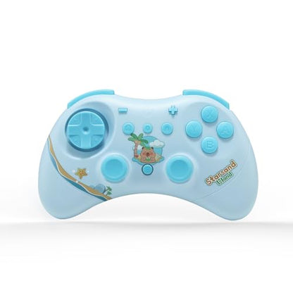 GuliKit Elves 2 Bluetooth Game Controller for Switch 1/2,PC & Android | Anti-Drift Hall Effect Joysticks Gamepad,1000Hz Polling Rate,Switch Wake-up,Gyro & Turbo, Compact【Starsand Island Edition】 - color: Elves 2-Blue
