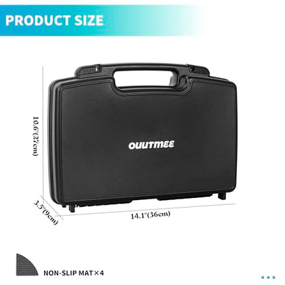14.1" x 10.6" x 3.5"Customizable Foam Hard-Shell Portable Case | Portable Case with Pre-cut Foam Interior, Suitable for Storing Electronics, Microphones, Cameras, and Equipment, etc - size: 14"