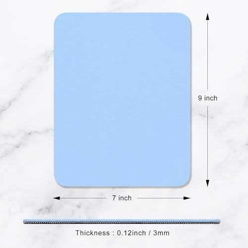 Hsurbtra Mouse Pad, Premium-Textured Square Mousepad 7 x 9 Inch, Thick 3 mm Anti-Slip Waterproof Rubber Pretty Cute Computer Mat for Office Gaming Laptop Women Kids Sky Blue - color: Sky Blue, size: Square Mousepad (7" x 9")