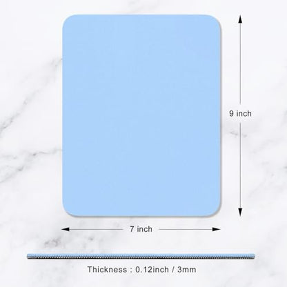 Hsurbtra Mouse Pad, Premium-Textured Square Mousepad 7 x 9 Inch, Thick 3 mm Anti-Slip Waterproof Rubber Pretty Cute Computer Mat for Office Gaming Laptop Women Kids Sky Blue - color: Sky Blue, size: Square Mousepad (7" x 9")