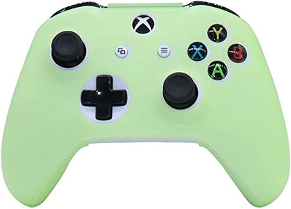 Controller Skins Silicone Grip Glow in The Dark Protective Case for Xbox One Controller(Not Fit Xbox Series Controller) + 6 Grips Accessories Glow in The Dark. - color: Glow Green