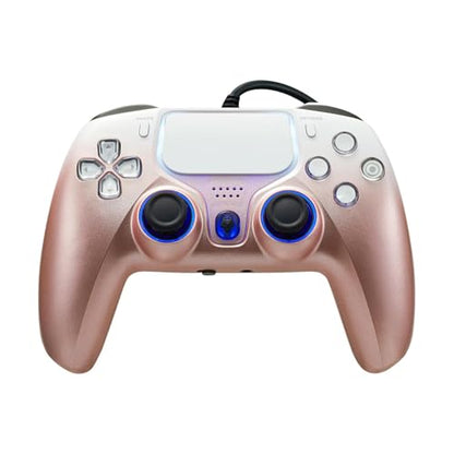 DOYO Wired PS5 Controller, Gaming Controller for PlayStation 5, PC/Steam, PS4 with Dual Vibration, Turbo, Hall Effect Trigger, 3.5mm Audio Jack, 6-Axis Motion Control Gamepad - color: Rose Gold-Wried