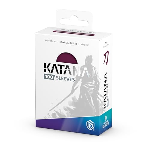 Ultimate Guard Katana Card Sleeves: 100 Standard Size TCG Sleeves, 66 x 91mm, Radiant Plum Back, Tournament Quality, No PVC & Acid-Free, High Clarity - color: Radiant Plum, size: Standard Size (66 x 91mm)