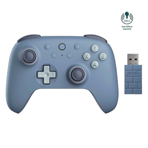 8Bitdo Ultimate 2C Wireless Controller for Windows PC & Android (Dark Blue) | 1000Hz Polling Rate, Hall Effect Joysticks & Hall Triggers, Remappable L4/R4 Bumpers - color: Dark Blue