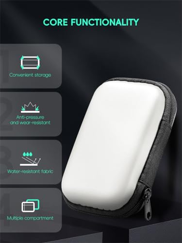 Hesupy Storage Case with 2PCS Protective Film for R36S/R35S/RGB20S Handheld Game Console, Travel Carrying Bag Hard EVA Protective Cover Organizer with 2 Keycaps (Purple Set) - color: Purple Set