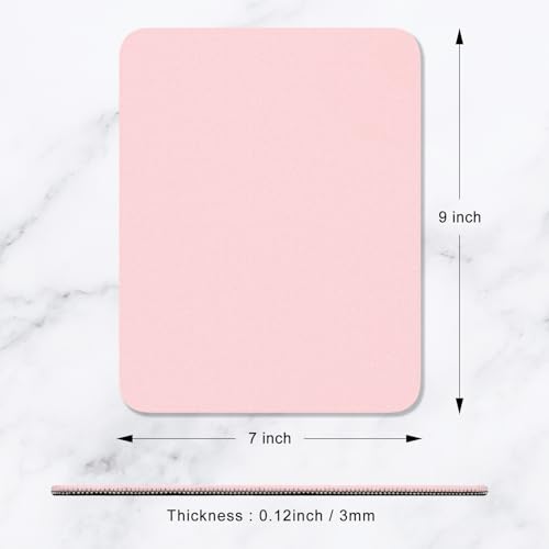 Hsurbtra Mouse Pad, Premium-Textured Square Mousepad 7 x 9 Inch, Thick 3 mm Anti-Slip Waterproof Rubber Pretty Cute Computer Mat for Office Gaming Laptop Women Kids Pink - color: Pink, size: Square Mousepad (7" x 9")