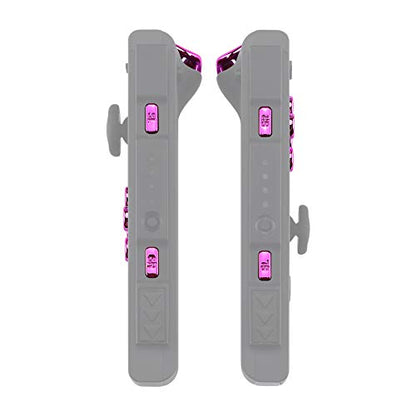 eXtremeRate DIY Full Set Buttons for Nintendo Switch & Switch OLED, Chrome Pink Glossy Replacement Buttons for JoyCon, ABXY Direction Keys SR SL L R ZR ZL + - Home Capture Trigger Buttons Springs - color: Chrome Pink