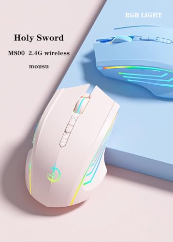 holy sword M800 Dual - Mode Gaming Mouse | Wired Charging / 2.4G Wireless/Bluetooth | 3200 DPI | RGB Lighting (Black) - color: Black