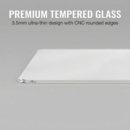 Glass Mouse Pad, 13.7x10.2 Inch Large Gaming Mousepad with Non-Slip Base, Special Glass Surface for Optimal Control, Clear Mouse Mat for Desk Computer Laptop Gamer Office Work - size: 13.7L x 10.2W inches
