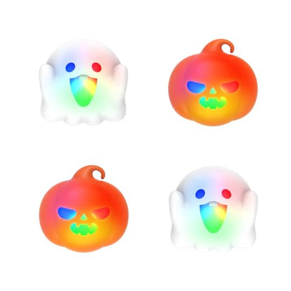 PlayVital Halloween Illuminated LED Thumb Grips for PS5, Edge, PS4 Controller, Hallows Joystick Caps for Xbox Series X/S, Xbox One, Elite Series 2, Switch Pro Controllers - Spooky Ghost with Pumpkin - color: Spooky Ghost with Pumpkin