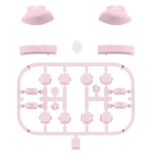 eXtremeRate DIY Full Set Buttons for Nintendo Switch & Switch OLED, Replacement Buttons for JoyCon, ABXY Direction Keys SR SL L R ZR ZL + - Home Capture Trigger Buttons Springs - Cherry Blossoms Pink - color: Cherry Blossoms Pink