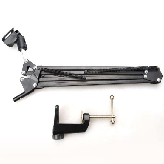 TECHTONGDA Microphone Mounting Bracket Desk Mic Arm Microphone Stand with Desk Mount Mic Suspension Boom for Live Streaming, Gaming, Podcasting, Radio