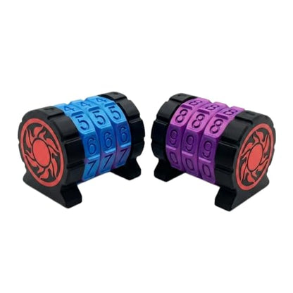 2 Pack Life Counter - HP Tracker with Tracking Card Slo MTG 3 Rings Sun Fire Pattern Tabletop RPG Dungeons and Dragons(2pcs Black)