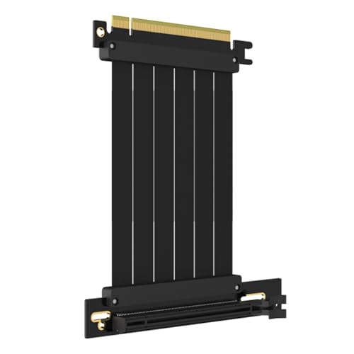 GLOTRENDS 100mm PCIe 3.0 X16 Riser Cable for Low-end PCIe 3.0 GPUs, Such as GeForce RTX 20/GTX 16/GTX 10 Series and AMD Radeon RX5000/VII/RX Vega/R9 Fury Series, etc - size: 100mm, style: 90 Degree Right Angle