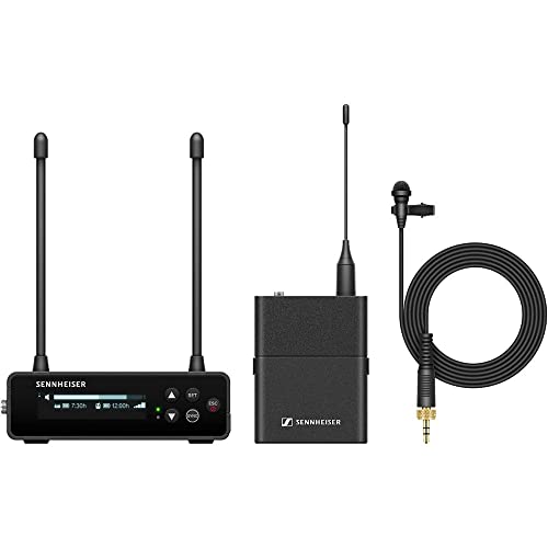 Sennheiser EW-DP ME 2 Set Camera-Mount Digital Wireless Omni Lavalier Mic System (R4-9: 552 to 607 MHz) Bundle with Auray WLW Fuzzy Windbuster and Watson Rapid Charger with 4 AA Batteries