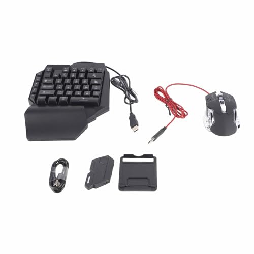 Diyeeni 35 Keys One Handed Mini Gaming Keyboard, BT 5.0 Portable Mechanical Keyboard for Mobile Phone Computer Laptop, RGB LED Gaming Keypad with Dual USB Ports and Mouse Converter for