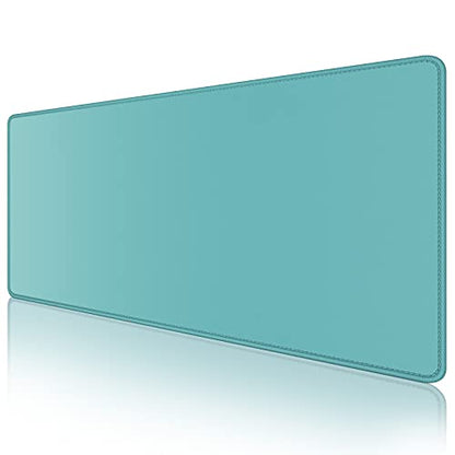 Dapesuom Large Mouse Pad, Extended Gaming Mouse Mat with Stitched Edges, Full Size Desk Mats with Non-Slip Base, Computer Big Desktop Keyboard Pad for Gamer, Laptop, Office, 23.6 x 11.8 in, Green - color: Malachite Green, size: 23.6L x 11.8W inches