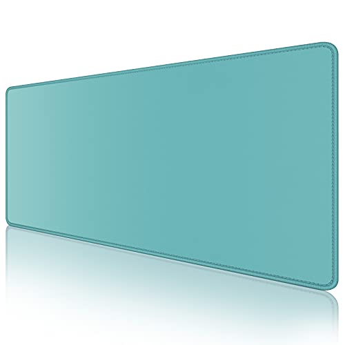 Dapesuom Large Mouse Pad, Extended Gaming Mouse Mat with Stitched Edges, Full Size Desk Mats with Non-Slip Base, Computer Big Desktop Keyboard Pad for Gamer, Laptop, Office, 23.6 x 11.8 in, Green - color: Malachite Green, size: 23.6L x 11.8W inches