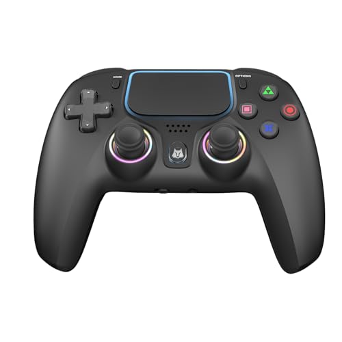 NBCP W1 Wireless Controller for PS5,Compatible with PlayStation 5/PS5 Pro/Slim/PC,with Hall Effect Joysticks, Back Paddles & Macro,Bluetooth,Turbo,Dual Vibration,6-Axis Gyro,RGB Ring,1000mAh,3.5mm Audio Jack,PS5 Pro Controller Gamepad with Speaker(Black）