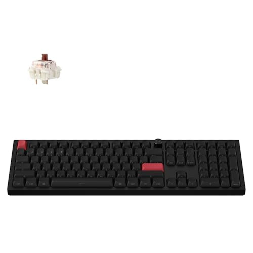 Keychron Q6 Max QMK/LAUNCHER Wireless Bluetooth/2.4 GHz/USB-C Wired Custom Mechanical Keyboard, Full Size Programmable Knob RGB Backlit Hot-Swappable Gateron Brown Switch for Mac Windows Linux - Black - color: Hot-swap Brown Switch