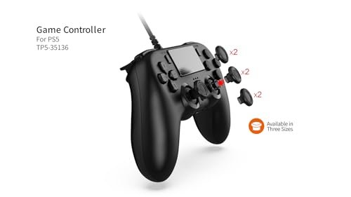 GAMFAMI Wired Controller Compatible with PS5/PS5 Pro/PS5 Slim/PC - Wired Controller with Built-in Advanced Back Buttons Programming/Turbo,with Thumbsticks | 2 High-Rise, 2 Mid-Rise (Black) - color: Black