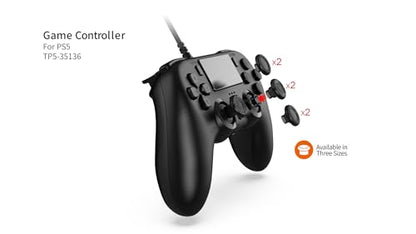 GAMFAMI Wired Controller Compatible with PS5/PS5 Pro/PS5 Slim/PC - Wired Controller with Built-in Advanced Back Buttons Programming/Turbo,with Thumbsticks | 2 High-Rise, 2 Mid-Rise (Black) - color: Black