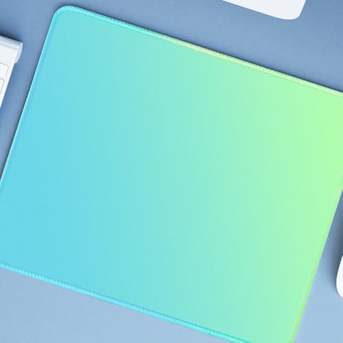 Bloss Small Mouse Pad, Non-Slip Desk Pad Mat, Mat for Keyboard and Mouse, Mint Green to Blue Desk Mousepad with Stitched Edges, Gaming Mouse Pad(11.8 x 9.8 Inches / 3mm) - color: Mint Green, size: 11.8L x 9.8W inches