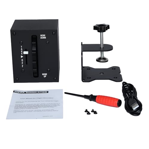 Meza Sim-Flight Simulator Trim Wheel Controller with Indicator, Desk Clamp Mount, Realistic Damping Feel, USB Plug and Play for MSFS 2020/2024, X-Plane and PC