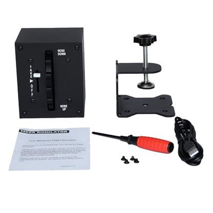 Meza Sim-Flight Simulator Trim Wheel Controller with Indicator, Desk Clamp Mount, Realistic Damping Feel, USB Plug and Play for MSFS 2020/2024, X-Plane and PC