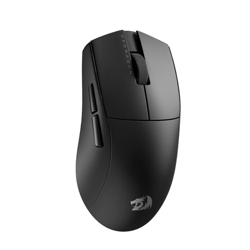 Redragon M916 PRO 3-Mode Wireless Gaming Mouse, 55G Ultra-Light 26K DPI Mouse w/Ergonomic Natural Grip Build, Full Programmable Buttons, Software Supports DIY Keybinds & DPI - color: Black, style: 1K Hz
