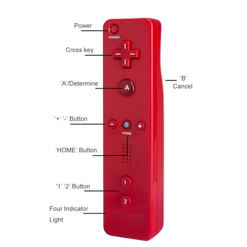 TechKen 2 Pack Wii Controller with Silicone Case and Wrist Strap, Remote for Wii Wii U - color: Red&Blue