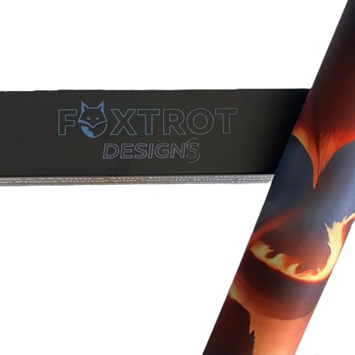 Foxtrot Designs TCG Playmat, Elder Fire Dragon 24in x 14in, Premium Stitched Edges, Non-Slip Base for MTG and Other Trading Card Games. MTG Playmat. Design (Rokuun) - color: Rokuun