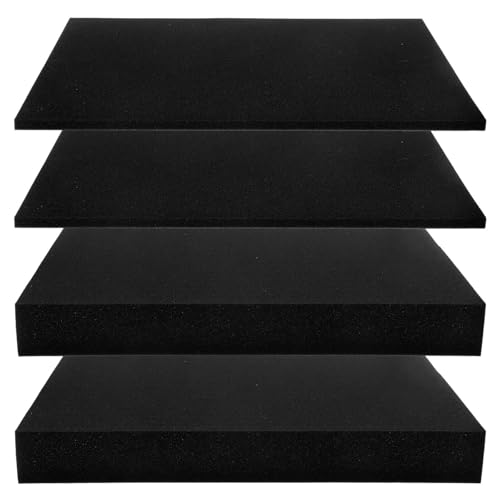 Uonlytech Polyethylene Foam Inserts Soundproof and Versatile Use 4pcs Pre-cut Black Sponge Padding Foam Sheets for Toolbox and Jewelry Box for Drawer and Case Storage for Shipping Packages