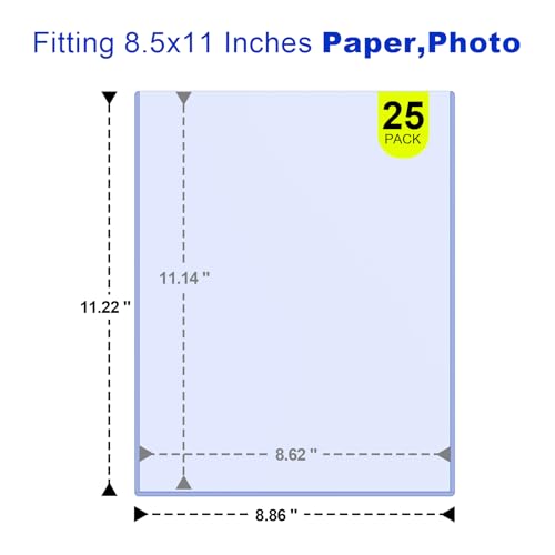 25 Pack 8.5"x11" Document Toploaders - Rigid Hard Sleeves Page Protectors | Protect Certificates, Photos, Artwork and Prints with Rigid Clear Holders, Keeps Documents Flat, Clean and Safe from Damage - size: 25ct 8.5" x 11" Document Toploader 15Mil