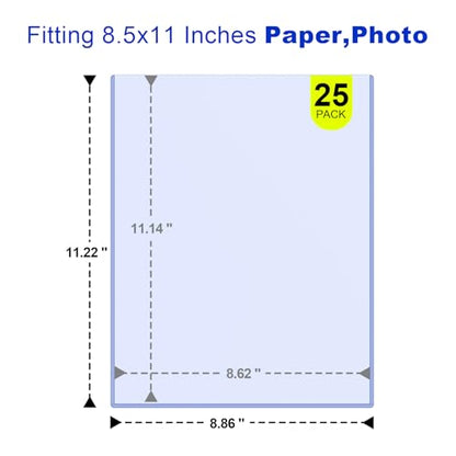 25 Pack 8.5"x11" Document Toploaders - Rigid Hard Sleeves Page Protectors | Protect Certificates, Photos, Artwork and Prints with Rigid Clear Holders, Keeps Documents Flat, Clean and Safe from Damage - size: 25ct 8.5" x 11" Document Toploader 15Mil