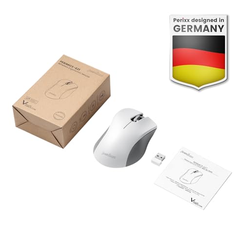 Perixx PERIMICE-621M Wireless Mouse - Silent Click with Ergo Design - Compatible for Desktop and Laptop PC - Wireless 2.4 GHz - Beige - style: Wireless Beige