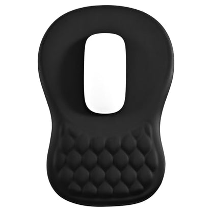 EooCoo Massage Ergonomic Mouse Pad with Dual-Slope Design Wrist Rest | Carpal Tunnel Relief, Memory Foam Wrist Rest, Non-Slip PU Base, Office Desk Accessories - color: Midnight Black
