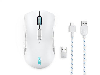 Lenovo Legion M600 RGB Wireless Gaming Mouse – 16,000 DPI, 9 Programmable Buttons, 200-Hour Battery Life, 50-Million Clicks Durability – Ambidextrous Computer Mouse (Stingray) - color: Stingray, size: Large | Ambidextrous, style: M600