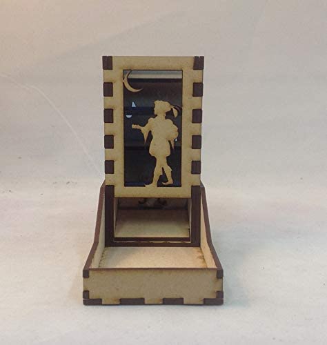 Bard Mini Dice Tower v1 Medium Blue Acrylic Window Laser Cut MDF Unique Gift