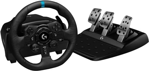 Logitech G923 Racing Wheel and Pedals, TRUEFORCE Force Feedback + Logitech G Driving Force Shifter - Real Leather, For PS5, PS4, PC, Mac - Black - style: Playstation|PC