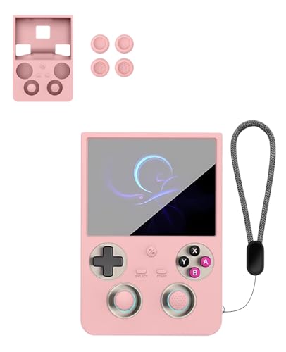 for ANBERNIC RG477V 4.7" Silicone Grip Case – Shockproof Non-Slip Full Protective Cover with Kickstand, Anti-Scratch Drop Protection Gaming Console Case (Pink
