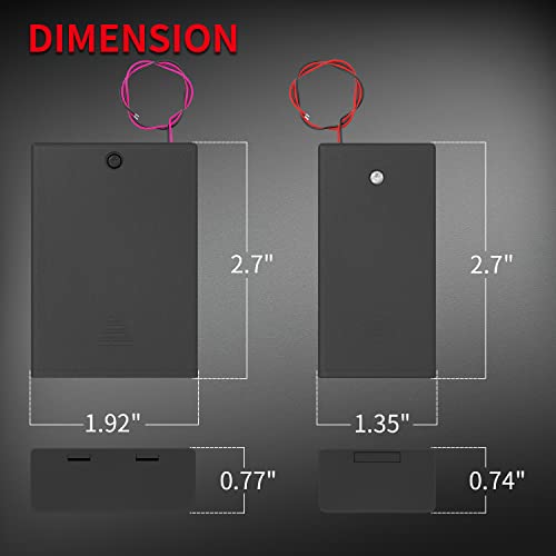 DAIERTEK AA Battery Holder Pack Single 1-4 AA Battery Holder with Switch Leads Cover Battery Box Case -Total 8Pcs - color: 1-2-3-4-AA