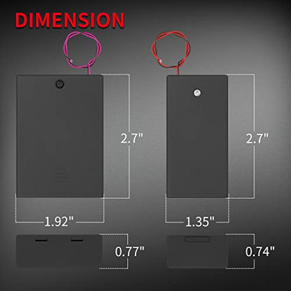 DAIERTEK AA Battery Holder Pack Single 1-4 AA Battery Holder with Switch Leads Cover Battery Box Case -Total 8Pcs - color: 1-2-3-4-AA