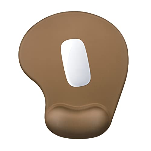 Hsurbtra Ergonomic Mouse Pad with Wrist Rest Support, Gel Mouse Pads with Non-Slip PU Base, Pain Relief Memory Foam Computer Mat, Cute Office Supplies Desk Decro Accessories, Leather Brown - color: Leather Brown, size: Normal