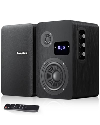 Powered Bookshelf Speakers for Turntable, 40W*2, 4 Inch Woofer | Optical/ARC/RCA/AUX/BT Wired & Wireless Input, HiFi Stereo Sound, Active Vinyl Record Player Speakers for TV Desktop PC