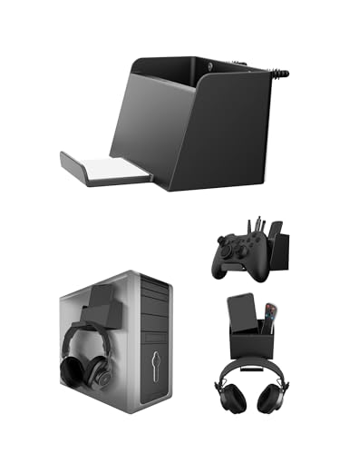 Universal Controller Holder 2 Pack, (Black) | Fit for Xbox, PS4, PS5, Switch, Compatible with Headphone Hanger, Headset Hook, Storage Box Fit for Small Items Wall Mount