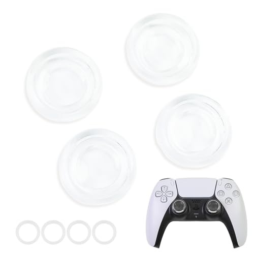 PERFECTSIGHT Liquid SiliconeThumb Grip Caps for Switch 2 2025, PS5, PS4, Xbox Series X/S, Xbox One, Switch PRO Controller, 4PCS Soft Analog Thumbsticks Grips Joystick Cover Set (Clear) - color: Clear