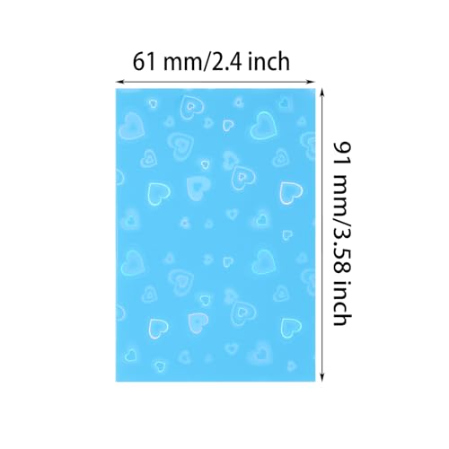 ONLYKXY 100pcs Soft Clear Plastic Heart Glitter Bag Storage Pouch Laser Sleeve Cover Pocket Holder Holographic Photo Protector Top Loader for 3in Trading Card Coin Jewelry (Blue) - color: Blue