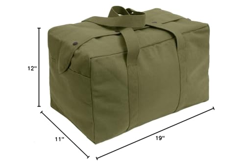 Rothco Small Canvas Parachute Cargo Bag – Rugged Outdoor Storage Travel Duffle - color: Olive Drab