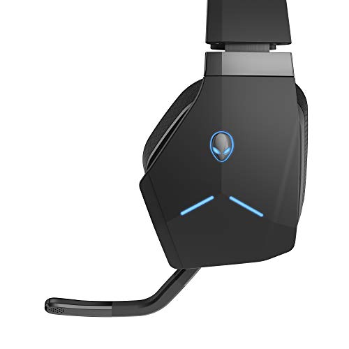Alienware Wireless Gaming Headset–Aw988 –7.1 Surround Sound- RGB Alienfx -Boom Noise-Cancelling Mic -Sports Fabric Earcups -Works W/ PS4, Xbox One, Nintendo Switch & Mobile Devices Via 3.5mm Connector